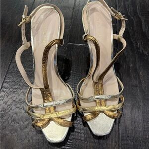 Vintage Nine West Metallic Strappy Heels